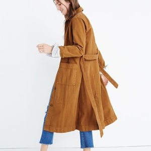 Madewell Denim Duster Coat: Garment Dyed Edition